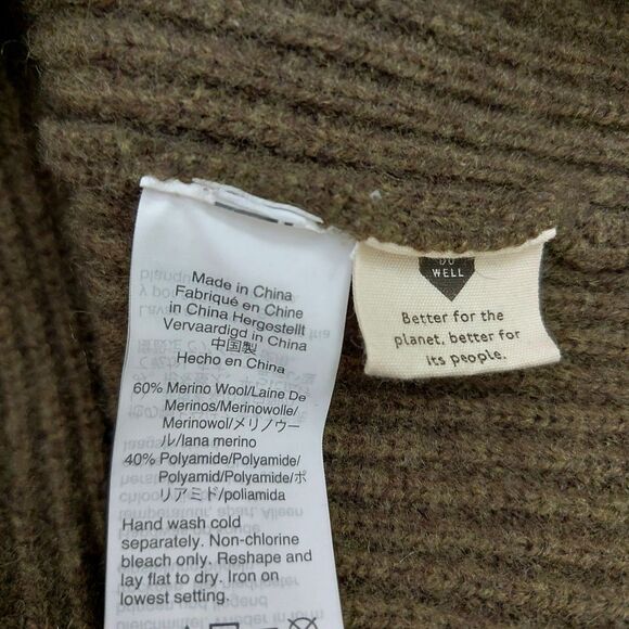 Madewell Henley Sweater Dress Womens Small Olive Green Merino Wool Blend Knitted - Picture 9 of 13